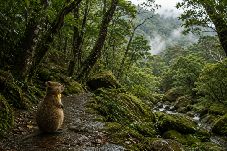 Yakushima landscape immersion, with the island dominating the image.