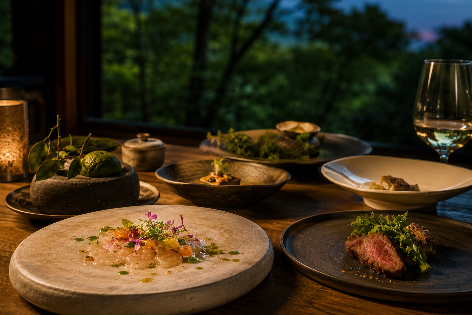 Yakushima seasonal dining as an island-informed still life.